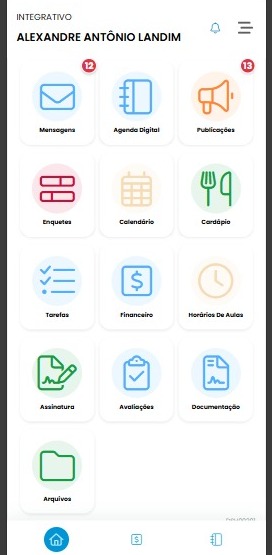 Tela de comunicação do app Didatiko com mensagens e avisos